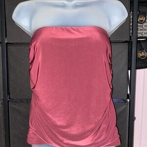 Tilly's Strapless Satin Top in Deep Pink